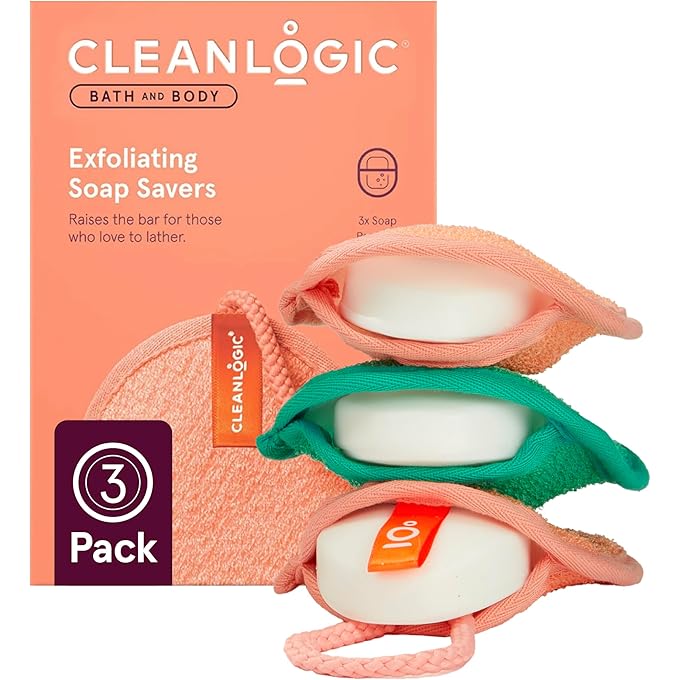 Cleanlogic Exfoliating Soap Saver Assorted Colors, 3 count - Image 1